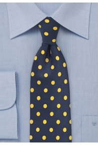 Krawatte grob gepunktet dunkelblau gelb