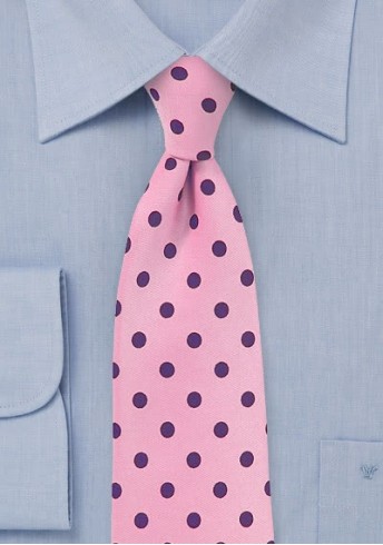 Krawatte grob getupft rosa violett