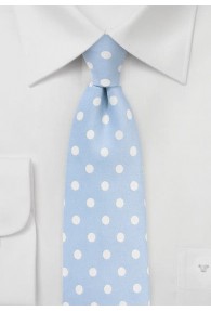 Krawatte grob gepunktet hellblau weiß