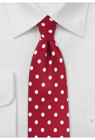 Krawatte grob gepunktet rot weiß