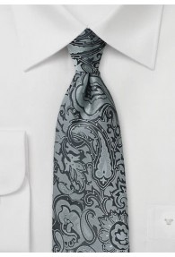 Markante Krawatte im Paisley-Look grau