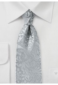 Markante Krawatte im Paisley-Look silber