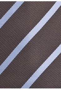 Kinder-Krawatte Streifendesign mokka-farben hellblau