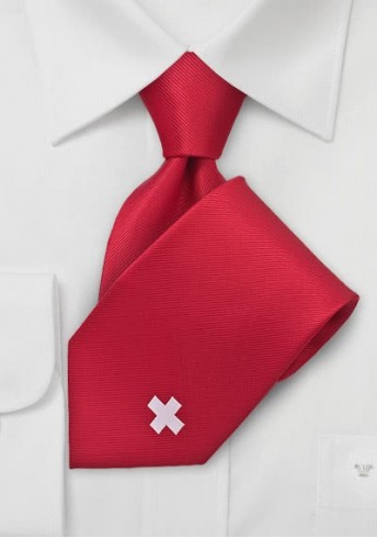 Kravatte Schweiz schmal geformt rot