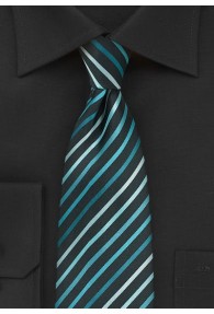 Clip-Krawatte Streifendessin schwarz mint