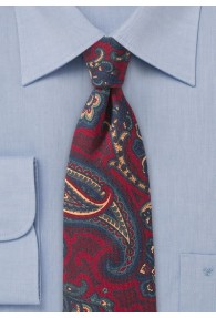 Paisley-Motiv-Krawatte Wolle mittelrot