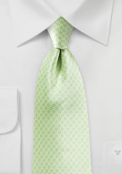 Krawatte Gitter- Muster hellgrün Retro