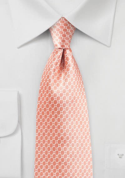 Krawatte Netz- Dessin lachsfarben Retro