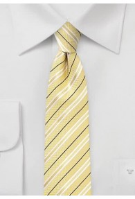 Krawatte Baumwolle Streifendesign blassgelb