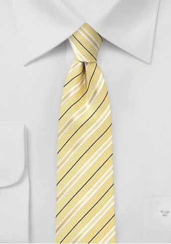 Krawatte Baumwolle Streifendesign blassgelb