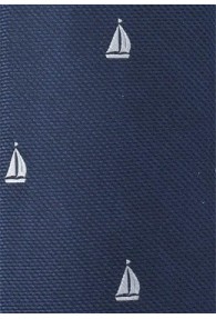 Krawatte Segelschiffe dunkelblau