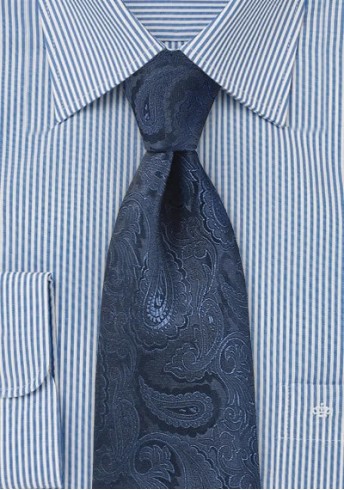 Sicherheits-Krawatte Paisley-Motiv dunkelblau