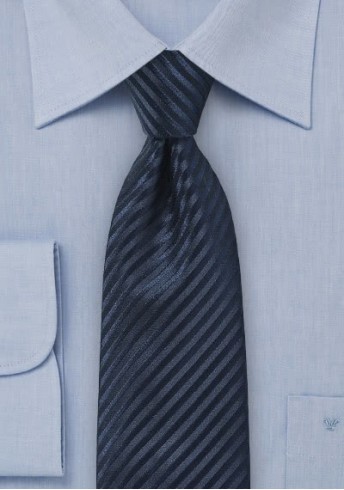 XXL-Krawatte Ripp-Struktur navyblau