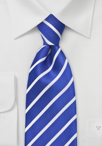 Krawatte Kinder Streifendesign blau perlweiß