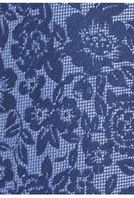 Krawatte XXL Blumenmotiv blau Seide / Leinen