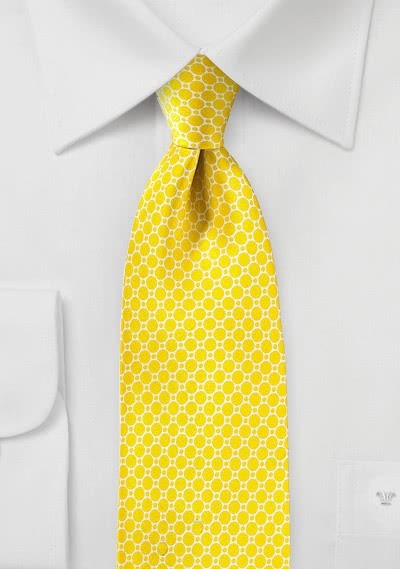 Krawatte Waffel-Dekor Retro gelb