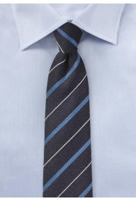 Streifen-Herrenkrawatte mit Wolle, dunkelblau