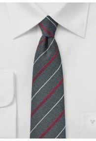 Streifen-Krawatte mit Wolle, anthrazit