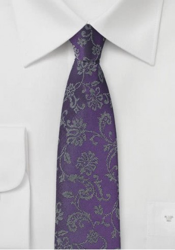 Blümchenmuster-Krawatte violett