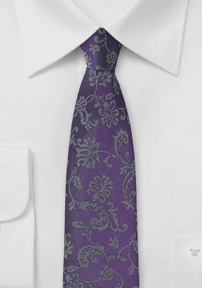 Blümchenmuster-Krawatte violett