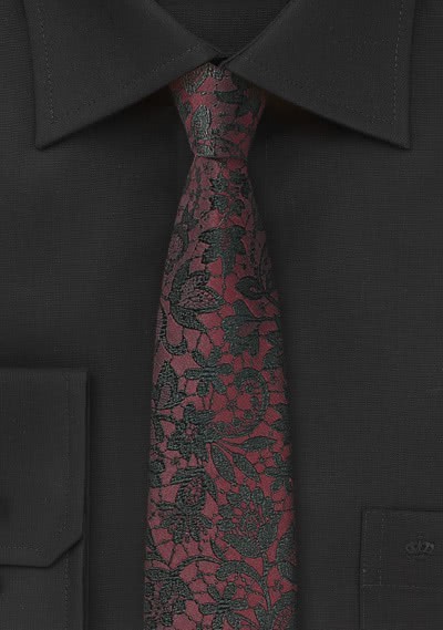 Krawatte Mosaik-Design weinrot