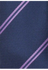 Krawatte Streifendessin navyblau zartviolett