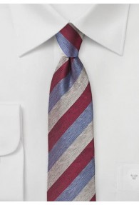Krawatte Linien silbergrau rot hellblau