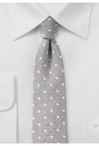 Krawatte mit Leinen getupft silber