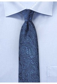 Markante Krawatte Paisley-Muster royal hellblau