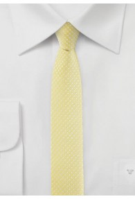 Krawatte schmal geformt  pastellgelb getupft