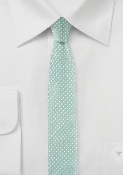 Krawatte schmal geformt  mint gepunktet