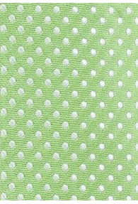 Krawatte schmal  blassgrün tupfengemustert