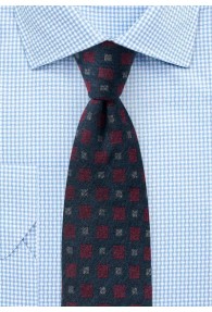 Krawatte Wolle Vierecke anthrazit
