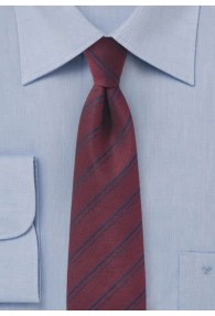Streifen-Krawatte weinrot mit Wolle