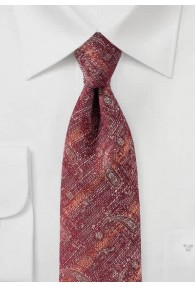 Krawatte marmoriert Paisley-Motiv mittelrot
