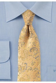 Krawatte Paisley-Muster safran anthrazit