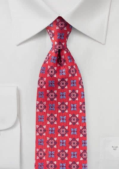 Krawatte Blumen-Embleme rot