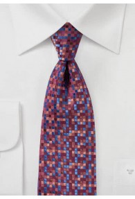 Krawatte Kästchen-Muster bordeaux ultramarin