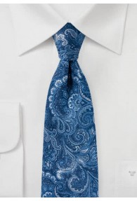 Überschäumende Paisley-Motiv-Krawatte ultramarin