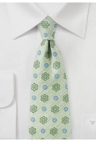 Krawatte Blumenmotiv hellgrün