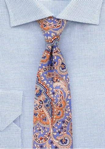 Krawatte  Paisley eisblau
