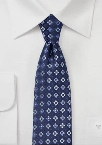 Krawatte Rauten-Ornamente marineblau