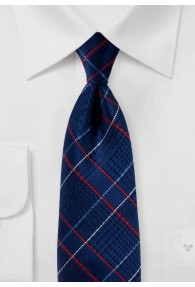 Krawatte Glencheckmuster navyblau