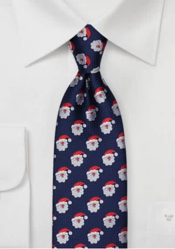 Krawatte navyblau Weihnachts-Dessin