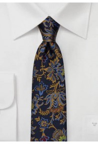 Krawatte Rankenmuster dunkelblau