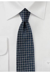 Modische Krawatte marineblau grau matt