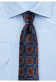 Krawatte Viereck-Ornamenturen blau