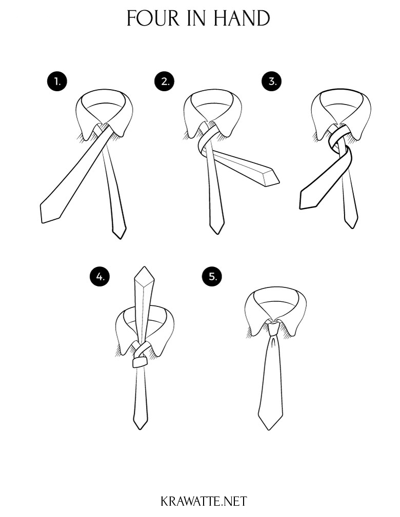 Four in Hand Krawattenknoten | Anleitung